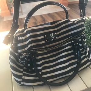 Kate Spade ♠️ Black and White Stripe Handbag